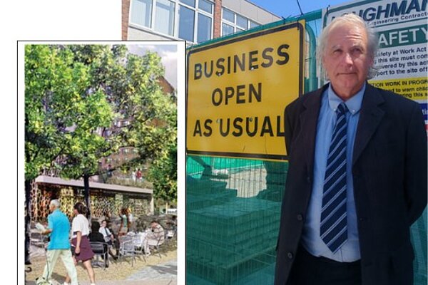 Cllr Clive English with Image of a Pocket Park