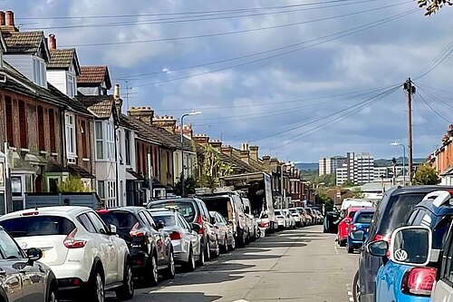 Cars on street